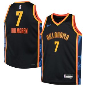 Youth Oklahoma City Thunder #7 Chet Holmgren Black 2024/25 Swingman City Edition Player Jersey