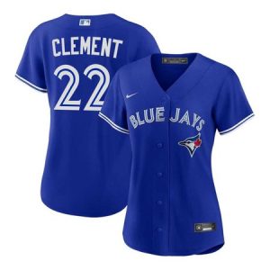 Women's Toronto Blue Jays #22 Ernie Clement  Royal Home Replica Jersey