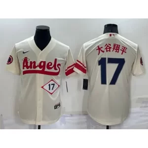 Men's Los Angeles Angels #17 Shohei Ohtani 2022 Cream City Connect Cool Base Stitched Jersey 64V0