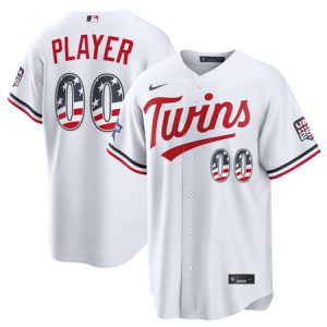 Men's Minnesota Twins Nike White 2026 All-Star Edition Stars & Stripes Stadium Custom Jersey