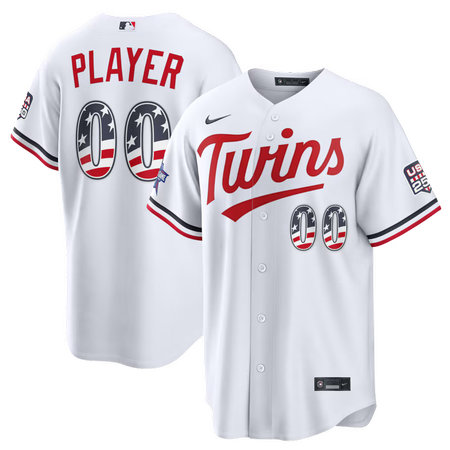 Men's Minnesota Twins Nike White 2026 All-Star Edition Stars & Stripes Stadium Custom Jersey