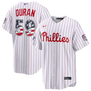 Youth Philadelphia Phillies #59 Jhoan Duran Nike White 2026 All-Star Edition Stars & Stripes Stadium Jersey