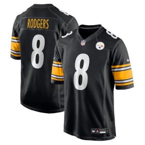 9e3a12618a65bb2cfcfd46bc839f807a.jpeg Men's Pittsburgh Steelers #8 Aaron Rodgers Black Game Jersey