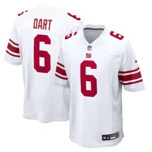 Men's New York Giants #6 Jaxson Dart  White Game Jersey
