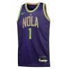 Youth New Orleans Pelicans #1 Zion Williamson Purple 2024/25 Swingman City Edition Player Jersey