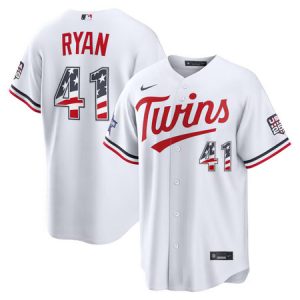 Men's Minnesota Twins #41 Joe Ryan Nike White 2026 All-Star Edition Stars & Stripes Stadium Jersey