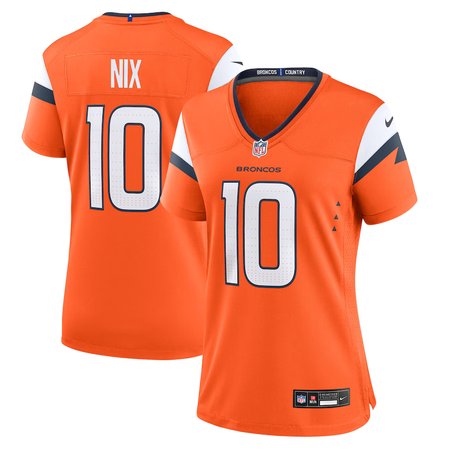a0be877d12ce2eb2c124e6a7901157a5.jpeg Women's Denver Broncos #10 Bo Nix Orange Game Jersey