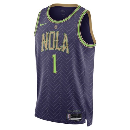 Unisex New Orleans Pelicans #1 Zion Williamson Purple 2024/25 Swingman City Edition Player Jersey