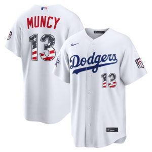 Men's Los Angeles Dodgers #13 Max Muncy Nike White 2026 All-Star Edition Stars & Stripes Stadium Jersey