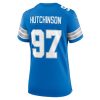 Women's Detroit Lions #97 Aidan Hutchinson Blue Game Jersey