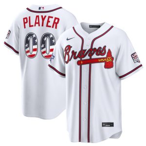 Men's Atlanta Braves Nike White 2026 All-Star Edition Stars & Stripes Stadium Custom Jersey