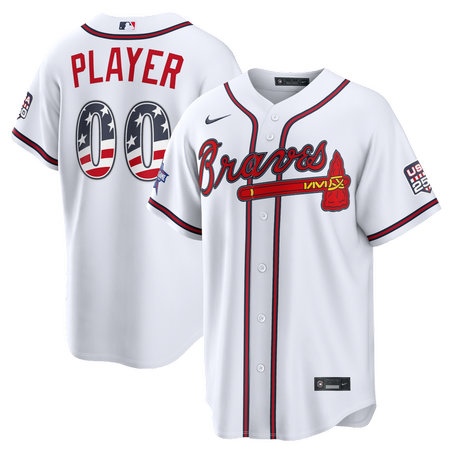 Men's Atlanta Braves Nike White 2026 All-Star Edition Stars & Stripes Stadium Custom Jersey