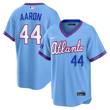 Men's Atlanta Braves #44 Hank Aaron Nike Powder Blue 2026 City Connect Stadium Jersey HP41