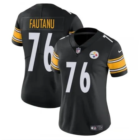 a7b62718d5be38c9723e09e0ede87ad1.webp Women's Pittsburgh Steelers #76 Troy Fautanu 2024 Draft Black Vapor Stitched Football Jersey(Run Small)