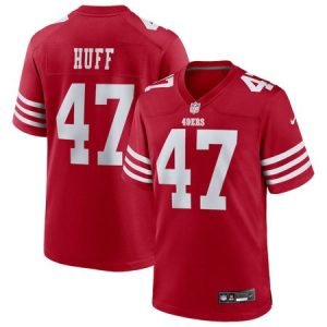 Men's San Francisco 49ers #47 Bryce Huff Scarlet Team Game Jersey