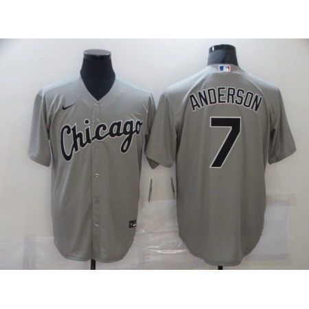 Men's Chicago White Sox #7 Tim Anderson Grey Cool Base Stitched MLB Jersey 093E