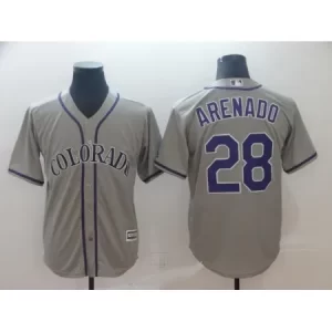 Men's Colorado Rockies #28 Nolan Arenado Grey Cool Base Stitched MLB Jersey GQXK