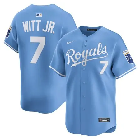 Men's Kansas City Royals #7 Bobby Witt Jr.  Light Blue Alternate Limited Player Jersey