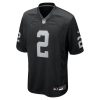 Men's Las Vegas Raiders #2 Ashton Jeanty  Black 2025 NFL Draft First Round Pick Game Jersey