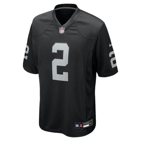 Men's Las Vegas Raiders #2 Ashton Jeanty  Black 2025 NFL Draft First Round Pick Game Jersey