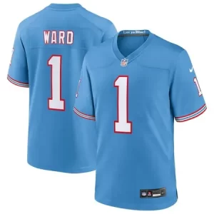 Men's Tennessee Titans #1 Cameron Ward  Light Blue 2025 NFL Draft First Round Pick 2nd Game Jersey