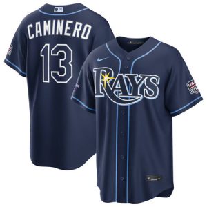 Men's Tampa Bay Rays #13 Junior Caminero Nike Navy 2026 All-Star Game Replica Jersey