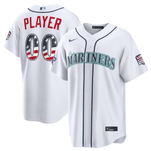 Youth Seattle Mariners Nike White 2026 All-Star Edition Stars & Stripes Stadium Custom Jersey