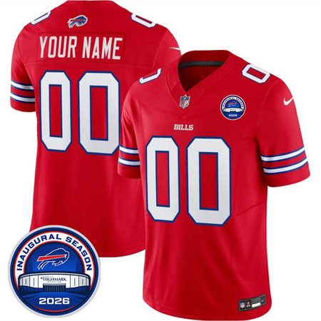 Youth Buffalo Bills Red 2026 Inaugural Season at Highmark Stadium Vapor F.U.S.E. Limited Custom Jersey