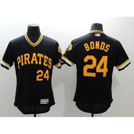b27709977c3104f4a2e5c7ca59e00b75.jpeg Pirates #24 Barry Bonds Black Flexbase Authentic Collection Cooperstown Stitched MLB Jersey