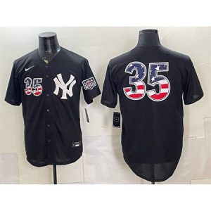 Men's New York Yankees #35 Cody Bellinger Black 2026 USA 250 Fourth of July Home Stadium Jersey