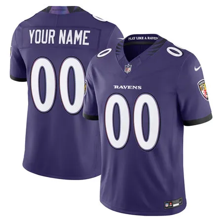 Men's Baltimore Ravens Nike Purple Vapor F.U.S.E. Sewn Down Limited Custom Jersey