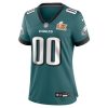 Women's Philadelphia Eagles Midnight Green Super Bowl LIX Custom Game Jersey