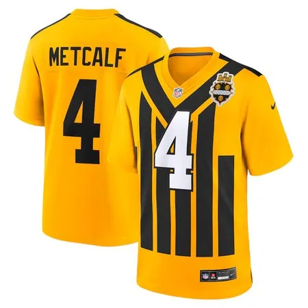 Men's Pittsburgh Steelers #4 DK Metcalf  Gold Alternate 1933 Throwback Game Jersey
