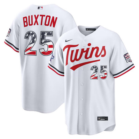Men's Minnesota Twins #25 Byron Buxton Nike White 2026 All-Star Edition Stars & Stripes Stadium Jersey