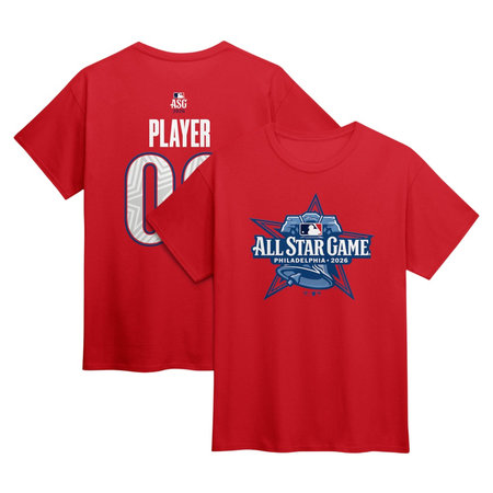 b90e77a99e27afc0d69f883d617ad111.jpeg Men's Red 2026 MLB All-Star Game Name & Number Custom T-Shirt