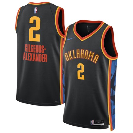 Unisex Oklahoma City Thunder #2 Shai Gilgeous-Alexander Black 2024/25 Swingman City Edition Player Jersey