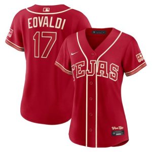 Women's Texas Rangers #17 Nathan Eovaldi Nike Red 2026 City Connect Stadium Jersey YHDD
