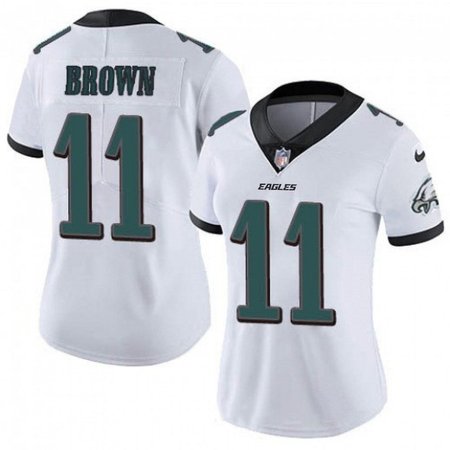 bae370fec1fcad55dade4ad74e3b99a9.jpeg Women's Philadelphia Eagles #11 A. J. Brown White Vapor Stitched Football Jersey(Run Small)