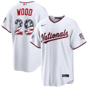 Men's Washington Nationals #29 James Wood Nike White 2026 All-Star Edition Stars & Stripes Stadium Jersey