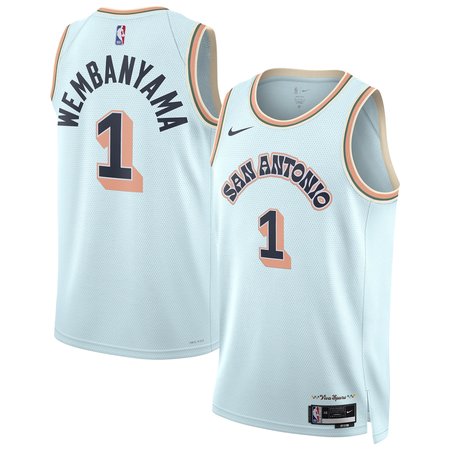 Unisex San Antonio Spurs #1 Victor Wembanyama Light Blue 2024/25 Swingman City Edition Player Jersey