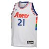 Youth Philadelphia 76ers #21 Joel Embiid White 2024/25 Swingman City Edition Player Jersey