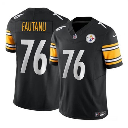 bd47b89bcef2a8310afb40568f8b2e10.jpeg Men's Pittsburgh Steelers #76 Troy Fautanu Black 2024 Draft F.U.S.E. Vapor Untouchable Limited Stitched Jersey