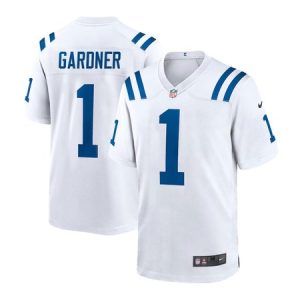 Men's Indianapolis Colts #1 Ahmad Sauce Gardner White Team Game Jersey
