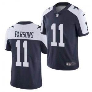 Men's Dallas Cowboys #11 Micah Parsons Navy 2021 NFL Draft Vapor Limited Stitched Jersey VZ7S