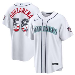 Men's Seattle Mariners #56 Randy Arozarena Nike White 2026 All-Star Edition Stars & Stripes Stadium Jersey