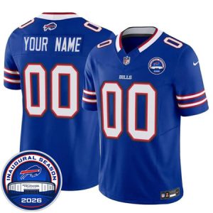 Men's Buffalo Bills Blue 2026 Inaugural Season at Highmark Stadium Vapor F.U.S.E. Limited Custom Jersey