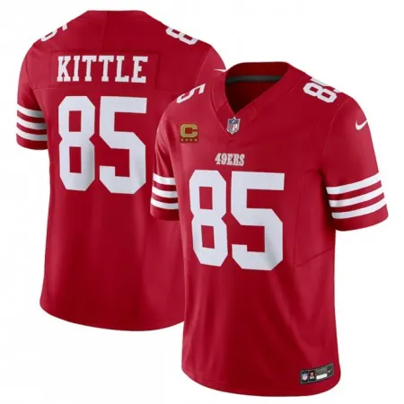 bf25be45223b6602c116a0e55f06bb98.webp Men's San Francisco 49ers #85 George Kittle Red 2023 F.U.S.E. With 4-Star C Patch Vapor Untouchable Limited Stitched Football Jersey