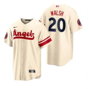 Men's Los Angeles Angels #20 Jared Walsh 2022 Cream City Connect Cool Base Stitched Jersey 244Z