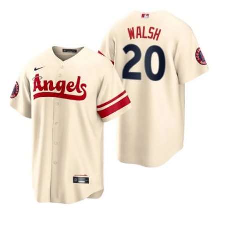 Men's Los Angeles Angels #20 Jared Walsh 2022 Cream City Connect Cool Base Stitched Jersey 244Z