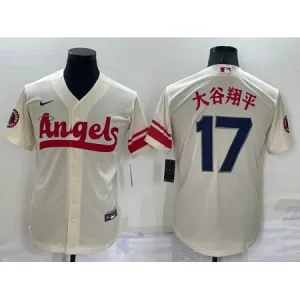 Men's Los Angeles Angels #17 Shohei Ohtani 2022 Cream City Connect Cool Base Stitched Jersey NC6H